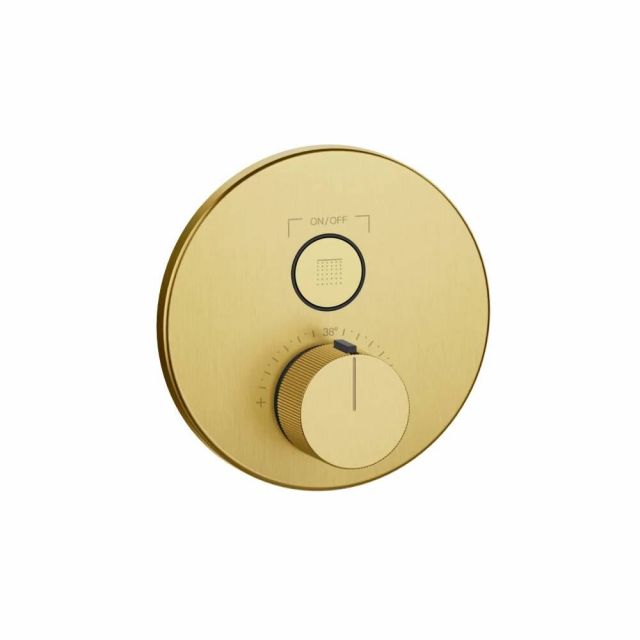 Gessi Hi-Fi Comfort Miscelatore termostatico doccia 38711+38266-Gold Brushed PVD