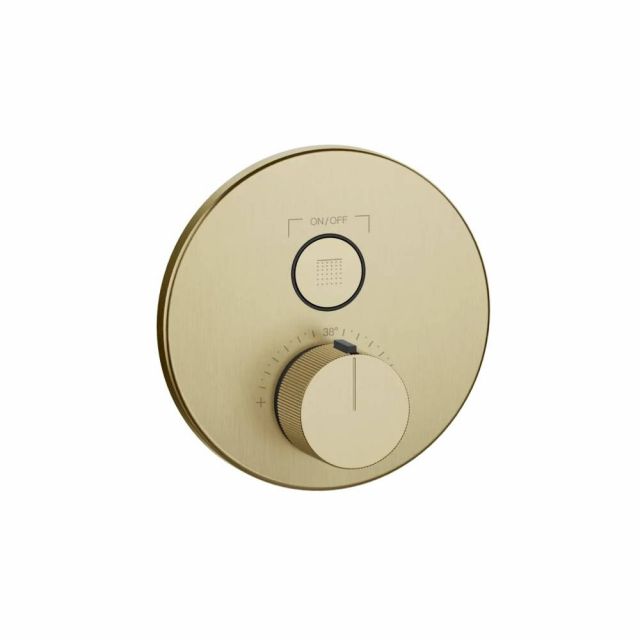 Gessi Hi-Fi Comfort Miscelatore termostatico doccia 38711+38266-Brass Brushed PVD