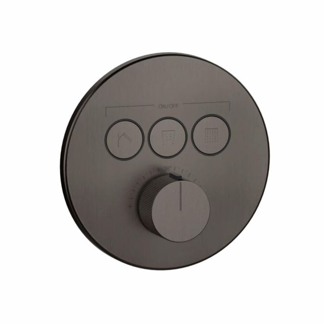 Gessi Hi-Fi Comfort Miscelatore doccia termostatico 38716+38268-Black Metal Brushed PVD