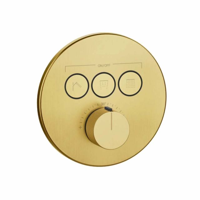 Gessi Hi-Fi Comfort Miscelatore doccia termostatico 38716+38268-Gold Brushed PVD