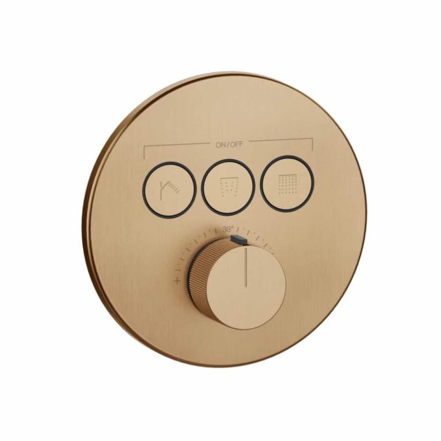 Gessi Hi-Fi Comfort Miscelatore doccia termostatico 38716+38268-Warm Bronze Brushed PVD