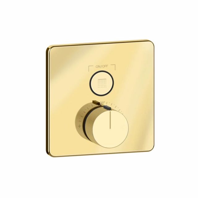Gessi Hi-Fi comfort miscelatore doccia termostatico 38717+38266-Gold PVD