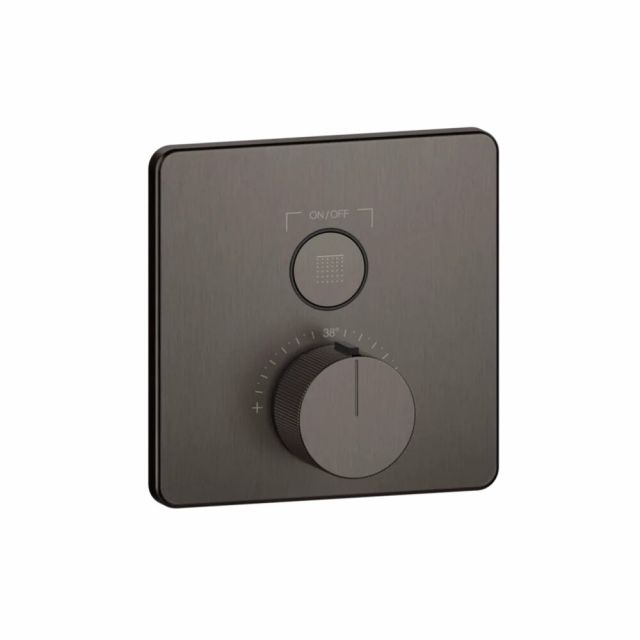 Gessi Hi-Fi comfort miscelatore doccia termostatico 38717+38266-Black Metal Brushed PVD