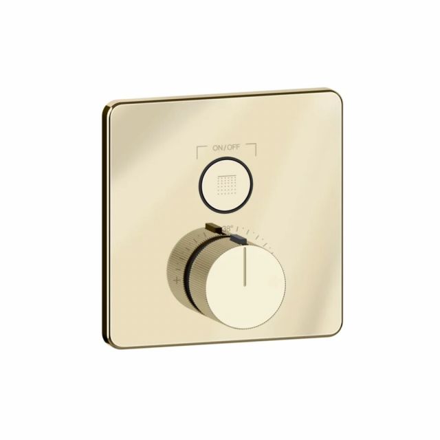 Gessi Hi-Fi comfort miscelatore doccia termostatico 38717+38266-Brass PVD