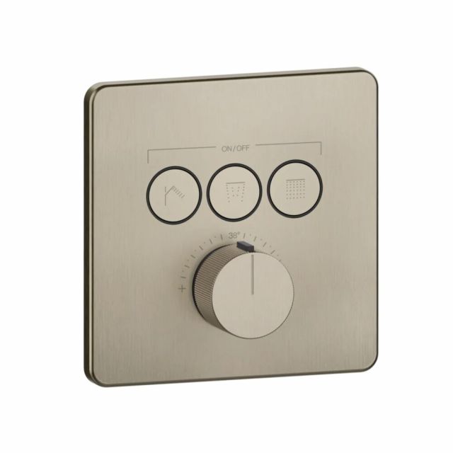 Gessi HI-FI Comfort Miscelatore doccia termostatico 38719+38268-Finox Brushed Nickel