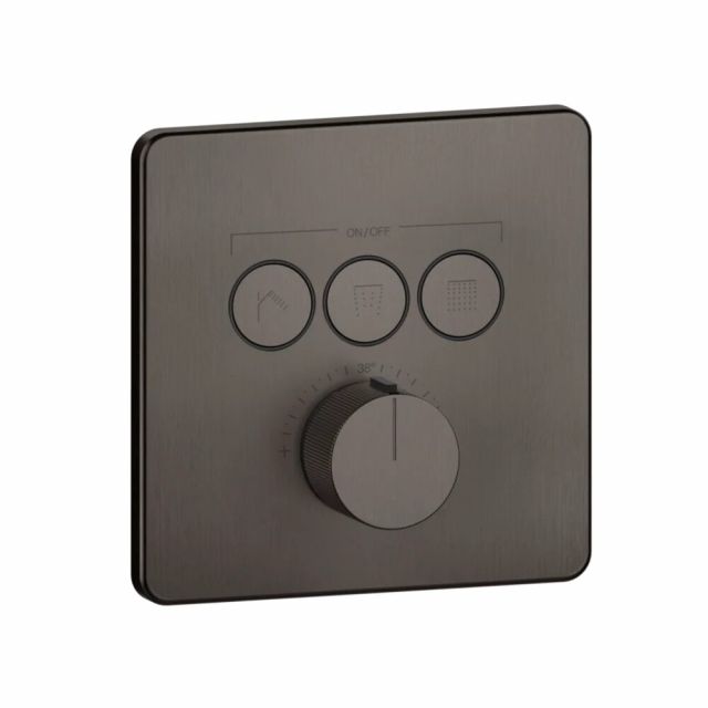 Gessi HI-FI Comfort Miscelatore doccia termostatico 38719+38268-Black Metal Brushed PVD