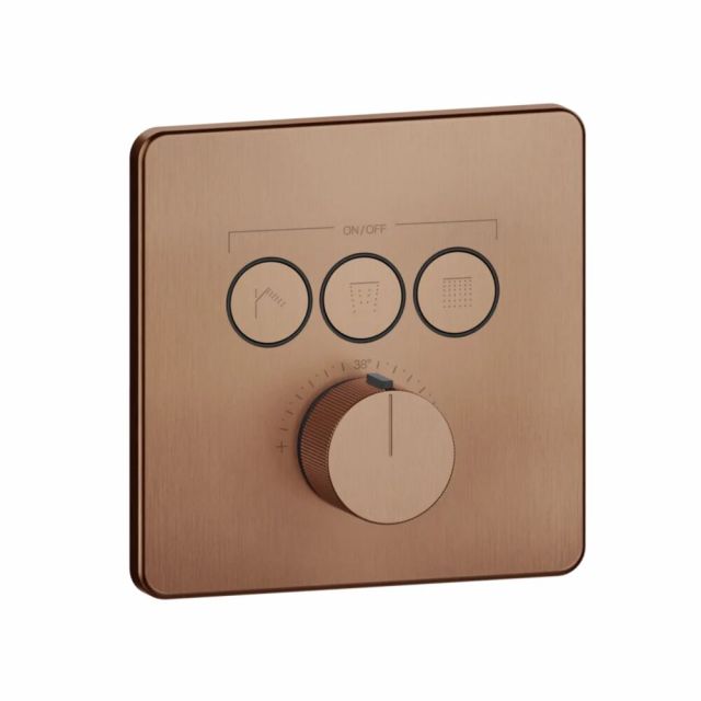 Gessi HI-FI Comfort Miscelatore doccia termostatico 38719+38268-Copper Brushed PVD
