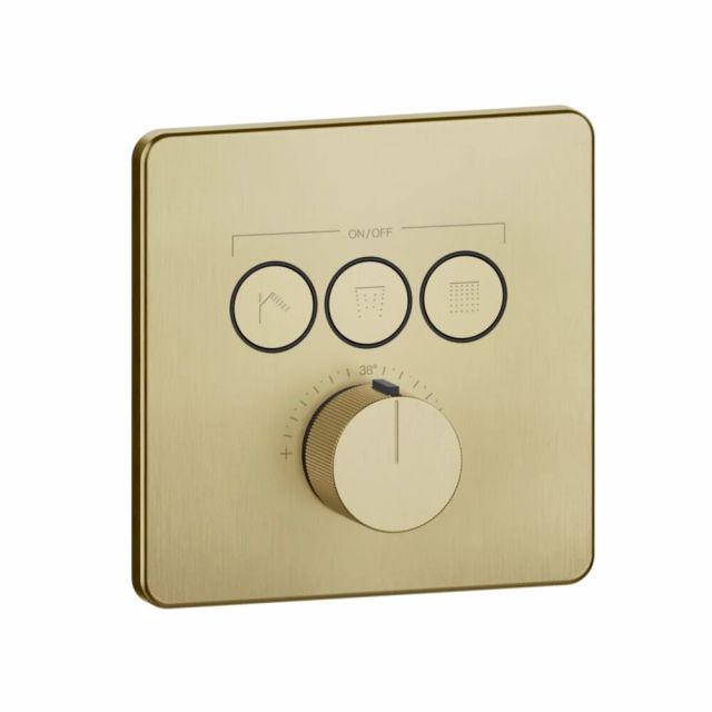 Gessi HI-FI Comfort Miscelatore doccia termostatico 38719+38268-Brass Brushed PVD