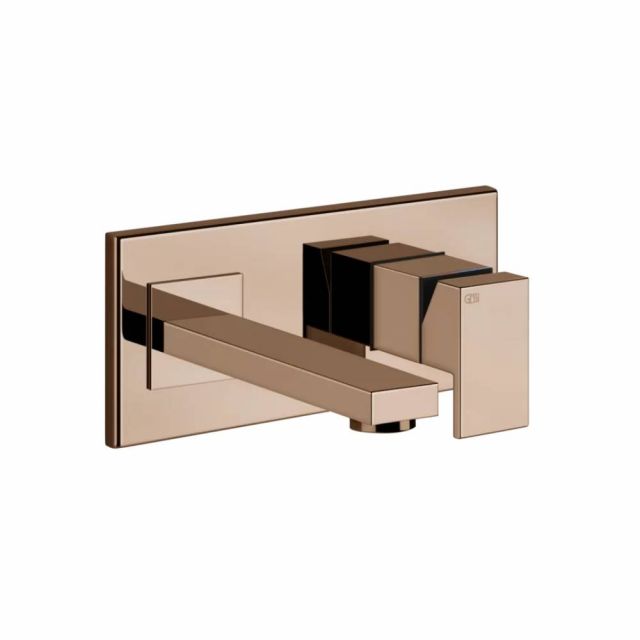Gessi Rettangolo Rubinetto a Parete Lavabo 44834+44697-Copper PVD