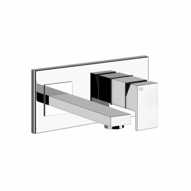 Gessi Rettangolo Rubinetto a Parete Lavabo 44834+44697-Cromo