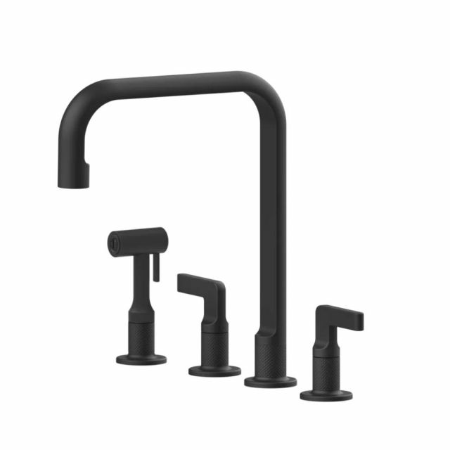 Gessi Inciso Cucina Miscelatore quattro fori lavello 58703-Matte Black