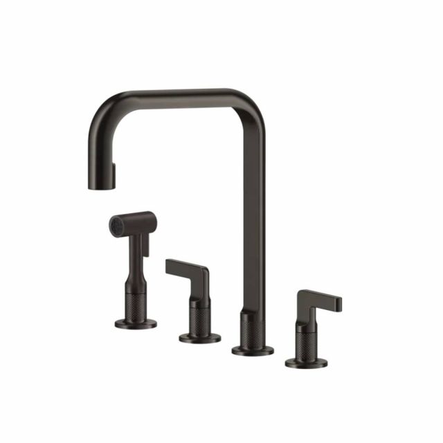 Gessi Inciso Cucina Miscelatore quattro fori lavello 58703-Black Metal Brushed PVD