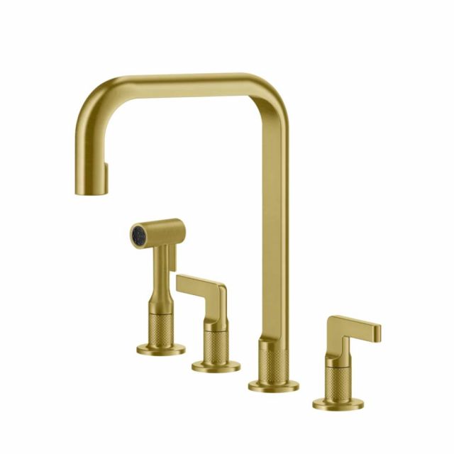 Gessi Inciso Cucina Miscelatore quattro fori lavello 58703-Gold Brushed PVD
