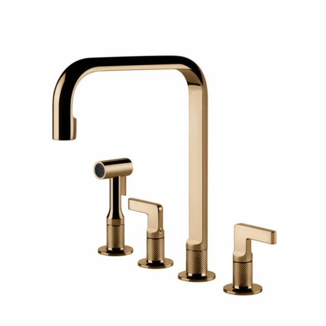 Gessi Inciso Cucina Miscelatore quattro fori lavello 58703-Warm Bronze PVD
