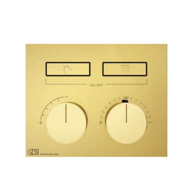 Gessi Hi-Fi Compact Miscelatore Termostatico + Parte ad Incasso 63004+63001-Gold PVD
