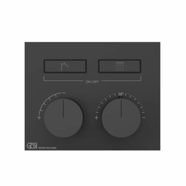 Gessi Hi-Fi Compact Miscelatore Termostatico + Parte ad Incasso 63004+63001-Matte Black