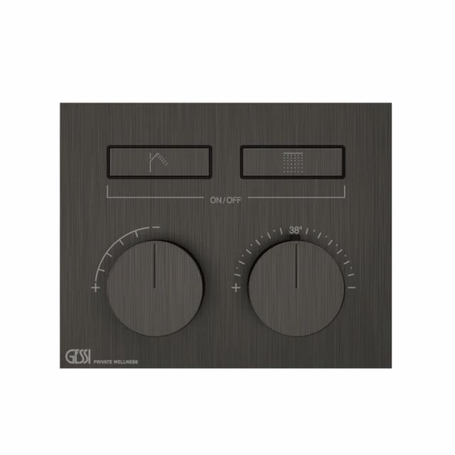 Gessi Hi-Fi Compact Miscelatore Termostatico + Parte ad Incasso 63004+63001-Black Metal Brushed PVD