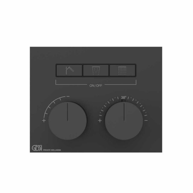 Gessi Hi-Fi Compact Miscelatore Termostatico + Parte ad Incasso 63006+63001-Matte Black