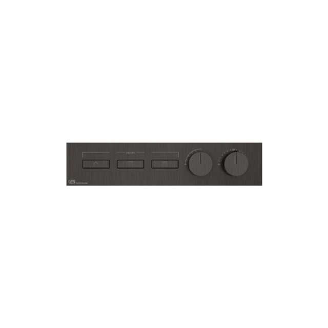 Gessi Hi-Fi Linear Miscelatore Termostatico + Parte ad Incasso 63014+63013-Black Metal Brushed PVD