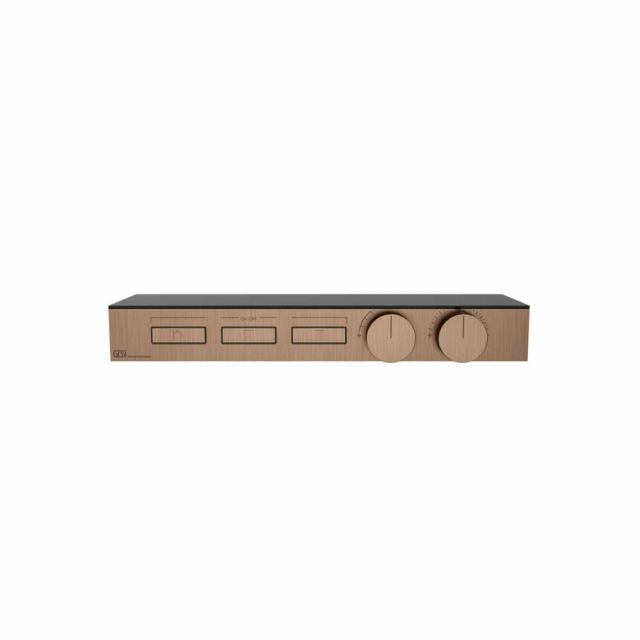 Gessi Hi-Fi Shelf Miscelatore Termostatico + Parte ad Incasso 63024+63023-Copper Brushed PVD