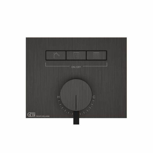 Gessi Hi-Fi Mixer Miscelatore Monocomando + Parte ad Incasso 63081+63055-Black Metal Brushed PVD