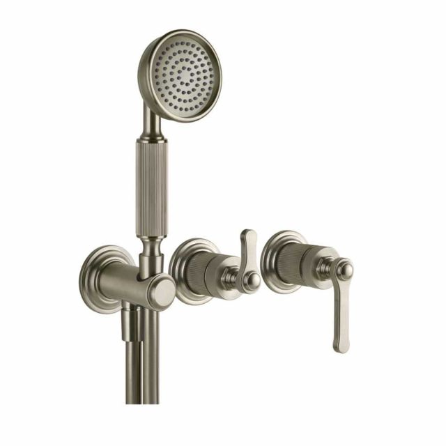 Gessi Venti20 Gruppo a Parete Doccia 65036+54139-Finox Brushed Nickel
