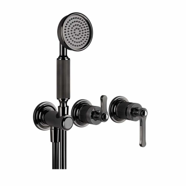 Gessi Venti20 Gruppo a Parete Doccia 65036+54139-Black Metal PVD