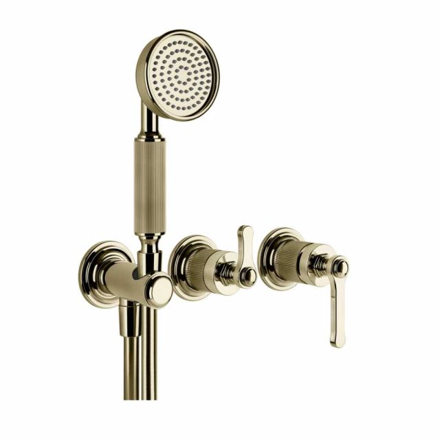 Gessi Venti20 Gruppo a Parete Doccia 65036+54139-Brass PVD