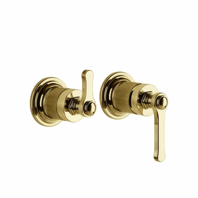 Gessi Venti20 Miscelatore a Parete Doccia 65038+54073-Gold PVD