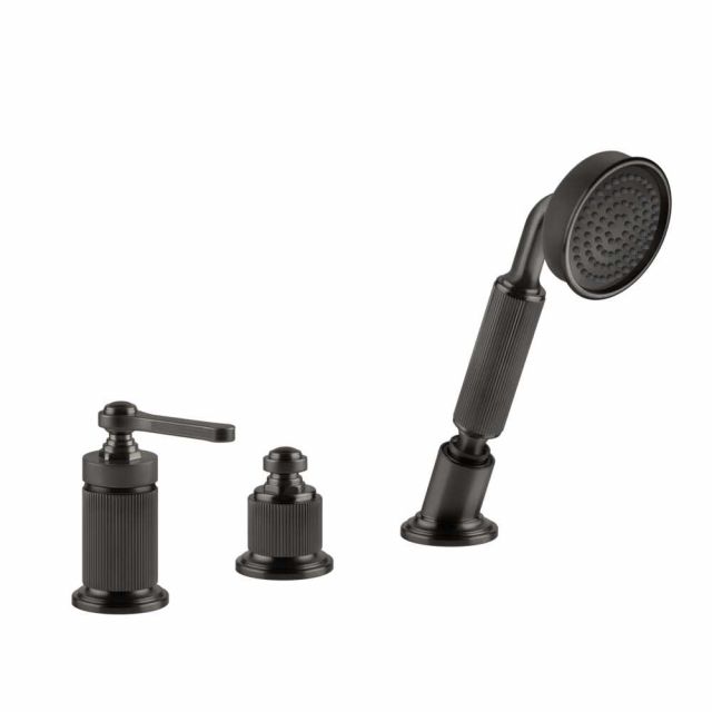 Gessi Venti20 Gruppo Bordo Vasca 65043-Black Metal Brushed PVD