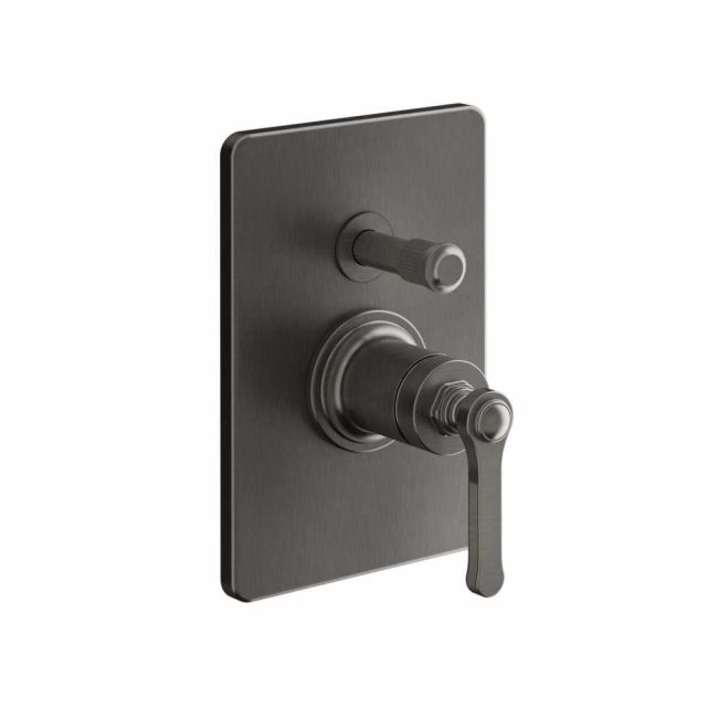 Gessi Venti20 Miscelatore Doccia a Parete 65079+44673-Black Metal Brushed PVD