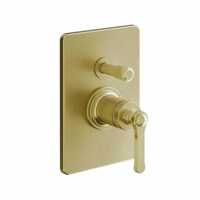 Gessi Venti20 Miscelatore Doccia a Parete 65079+44673-Gold Brushed PVD