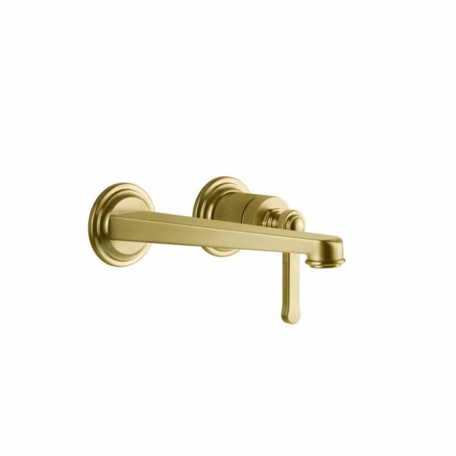 Gessi Venti20 Miscelatore a Parete Lavabo 65089+63397-Gold Brushed PVD
