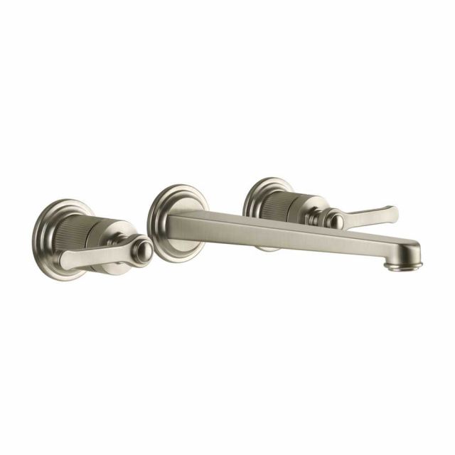 Gessi Venti20 Miscelatore a Parete Lavabo 65090+45089-Finox Brushed Nickel