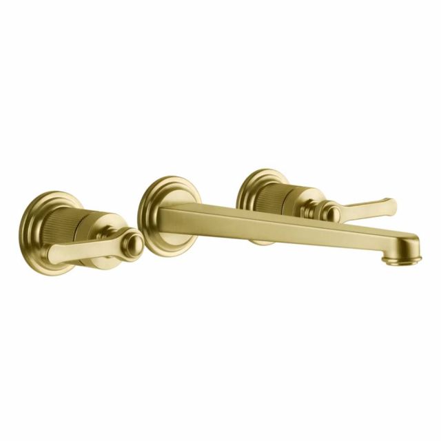 Gessi Venti20 Miscelatore a Parete Lavabo 65090+45089-Gold Brushed PVD