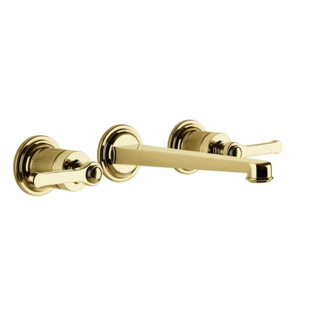 Gessi Venti20 Miscelatore a Parete Lavabo 65091+45089-Gold PVD