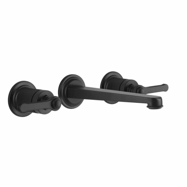 Gessi Venti20 Miscelatore a Parete Lavabo 65091+45089-Matte Black