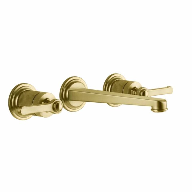 Gessi Venti20 Miscelatore a Parete Lavabo 65091+45089-Gold Brushed PVD