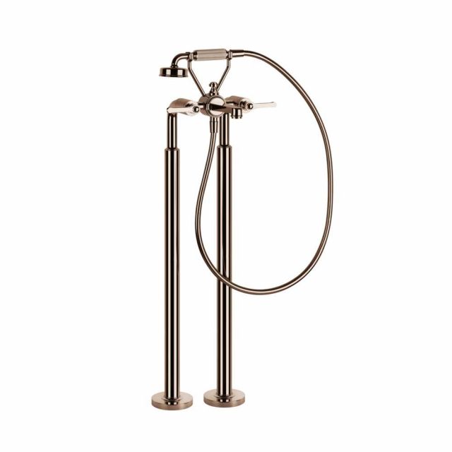 Gessi Venti20 Gruppo Vasca a Pavimento 65128+65099-Copper PVD
