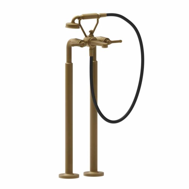 Gessi Venti20 Gruppo Vasca a Pavimento 65128+65099-Antique Brass