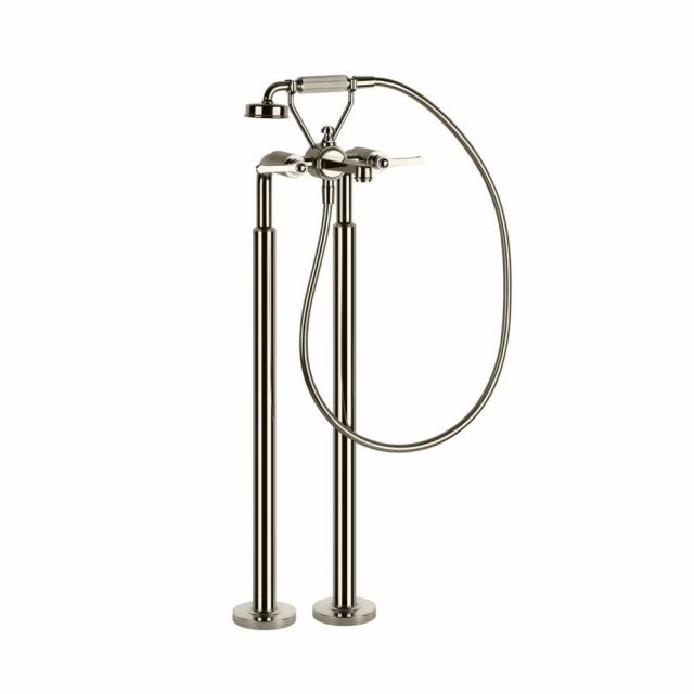 Gessi Venti20 Gruppo Vasca a Pavimento 65128+65099-Nickel PVD