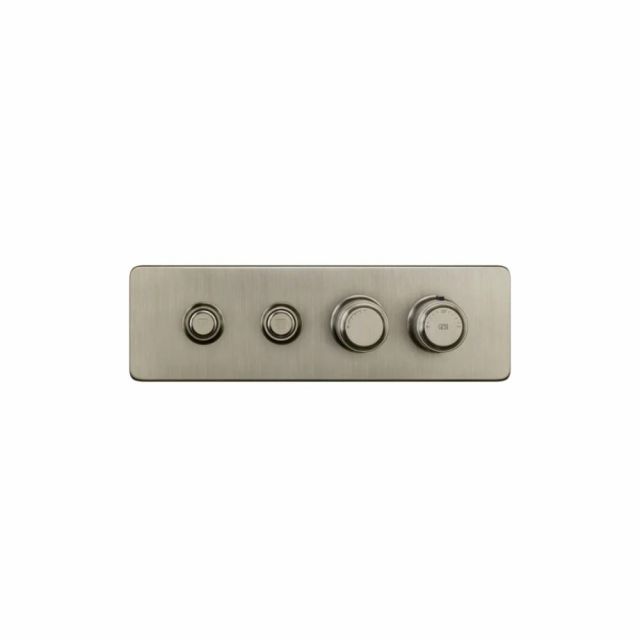 Gessi Hi-Fi Eclectic Linear Miscelatore Termostatico 65222+63011-Finox Brushed Nickel