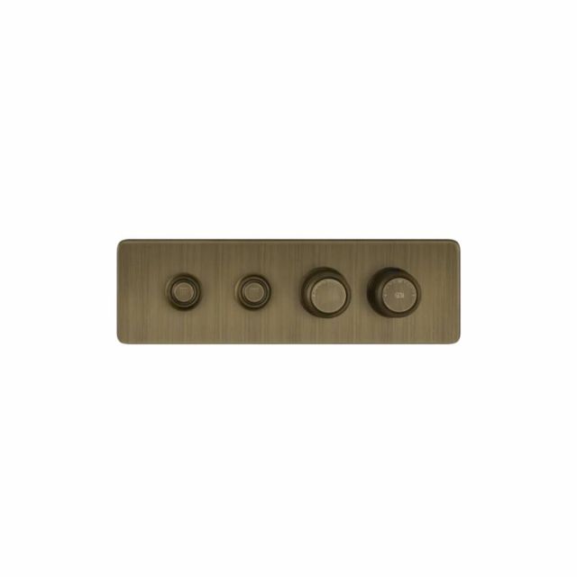 Gessi Hi-Fi Eclectic Linear Miscelatore Termostatico 65222+63011-Antique Brass