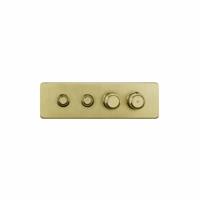 Gessi Hi-Fi Eclectic Linear Miscelatore Termostatico 65222+63011-Gold Brushed PVD