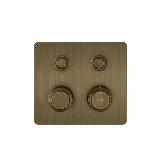 Gessi Hi-Fi Eclectic Compact Miscelatore Termostatico 65232+63001-Antique Brass