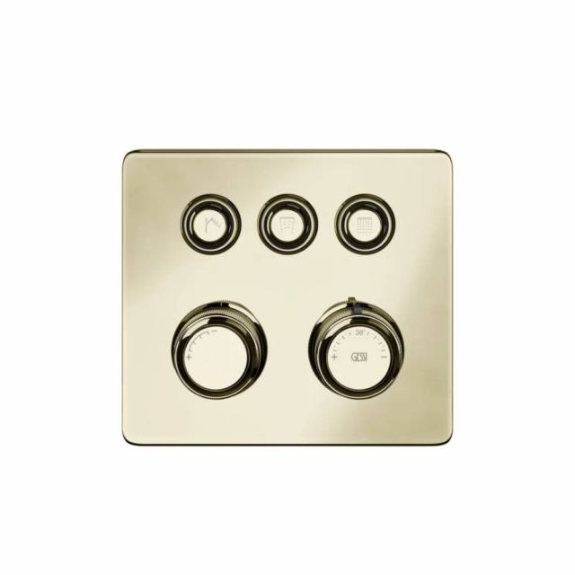 Gessi Hi-Fi Eclectic Compact Miscelatore Termostatico 65234+63001-Brass PVD