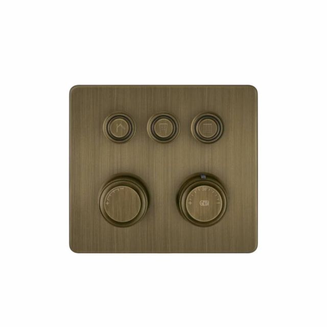 Gessi Hi-Fi Eclectic Compact Miscelatore Termostatico 65234+63001-Antique Brass