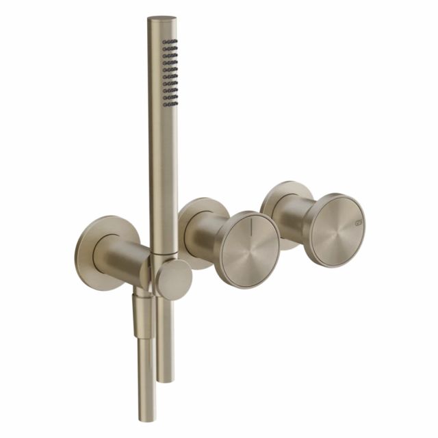 Gessi Origini Miscelatore Doccia + Parte ad Incasso 54139+66036-Finox Brushed Nickel