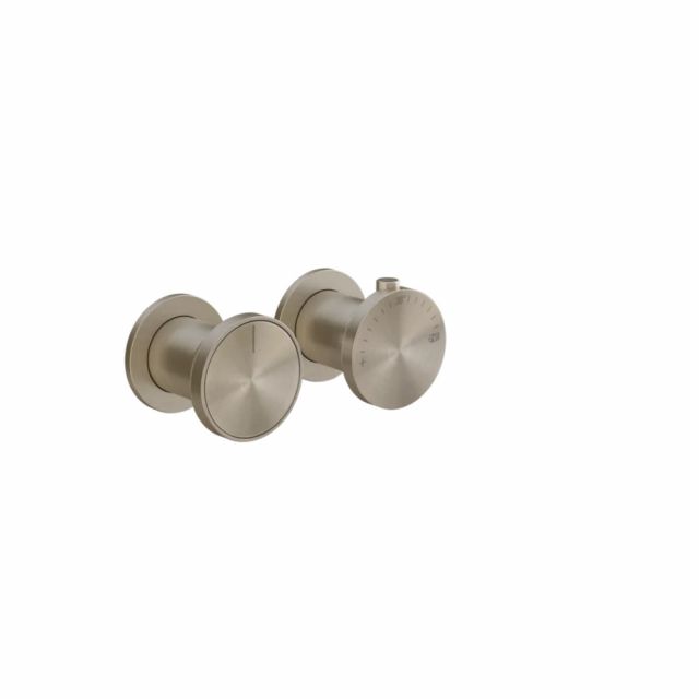 Gessi Origini Miscelatore Termostatico Doccia + Parte ad Incasso 54169+66132-Finox Brushed Nickel