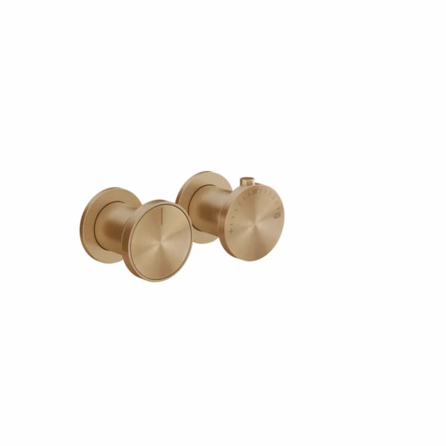 Gessi Origini Miscelatore Termostatico Doccia + Parte ad Incasso 54169+66132-Warm Bronze Brushed PVD